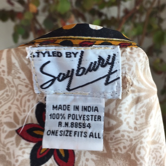 SAYBURY Kaftan Tunic Dress Red Gold One Size EUC - Picture 6 of 8